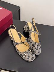 Fortok Gucci Horsebit Slingback Heels 6.5 cm GG Supreme Canvas Navy - 2
