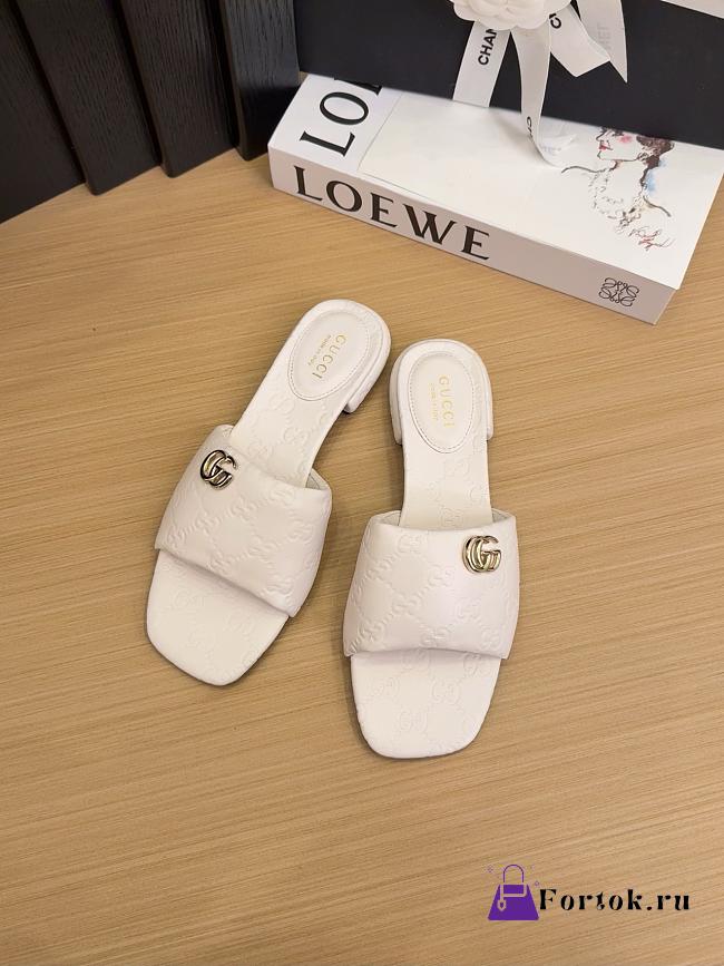 Fortok Gucci Slippers White - 1
