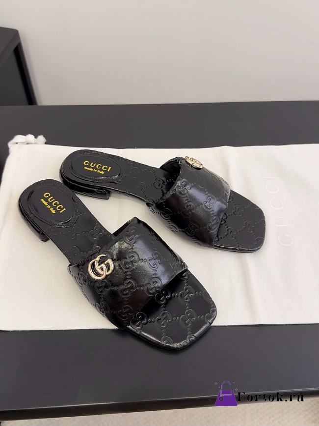 Fortok Gucci Slippers Black - 1