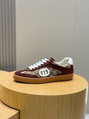 Fortok Gucci Interlocking G Suede Sneakers Dark Chocolate - 3