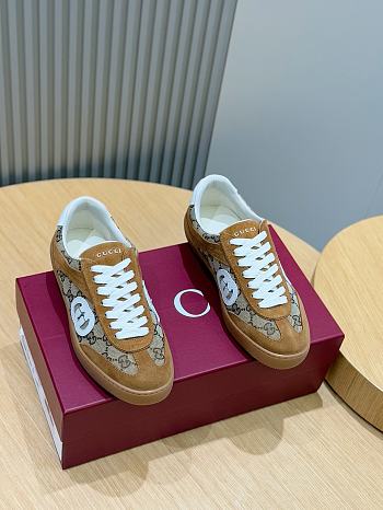 Fortok Gucci Interlocking G Suede Sneakers Brown