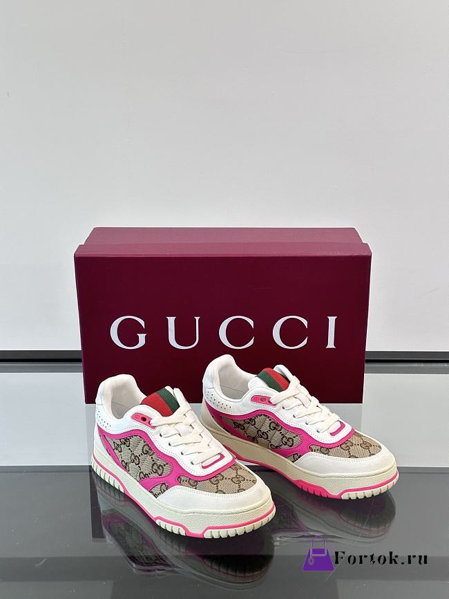 Fortok Gucci Re-Web sneaker Pink Original GG canvas - 1