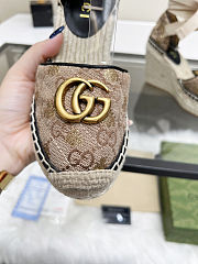 Fortok Gucci Marmont Wedges GG Canvas Beige  - 4