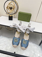 Fortok Gucci Marmont Wedges GG Canvas Blue - 6