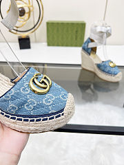 Fortok Gucci Marmont Wedges GG Canvas Blue - 2