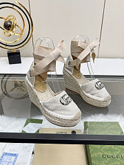Fortok Gucci Marmont Wedges GG Canvas Grey  - 1