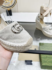 Fortok Gucci Marmont Wedges GG Canvas Grey  - 4