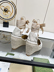 Fortok Gucci Marmont Wedges GG Canvas Grey  - 5
