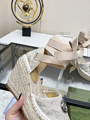 Fortok Gucci Marmont Wedges GG Canvas Grey  - 3