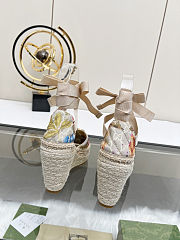 Fortok Gucci Marmont Wedges GG Canvas Flower - 4