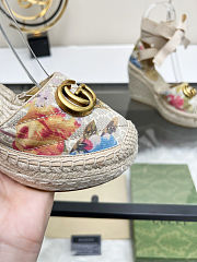 Fortok Gucci Marmont Wedges GG Canvas Flower - 2