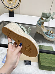 Fortok Gucci Marmont Wedges GG Canvas Mint - 5