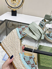 Fortok Gucci Marmont Wedges GG Canvas Mint - 2