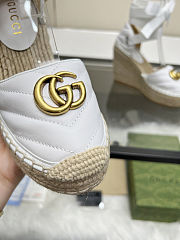 Fortok Gucci Marmont Wedges Leather White - 6