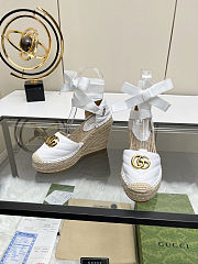 Fortok Gucci Marmont Wedges Leather White - 5