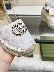 Fortok Gucci Marmont Wedges GG Canvas White - 6