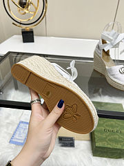 Fortok Gucci Marmont Wedges GG Canvas White - 4