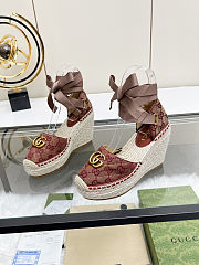 Fortok Gucci Marmont Wedges GG Canvas Rouge - 1