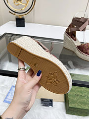 Fortok Gucci Marmont Wedges GG Canvas Rouge - 5