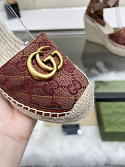 Fortok Gucci Marmont Wedges GG Canvas Rouge - 4