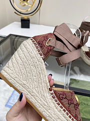 Fortok Gucci Marmont Wedges GG Canvas Rouge - 2