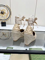 Fortok Gucci Marmont Wedges Leather Beige - 5