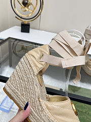 Fortok Gucci Marmont Wedges Leather Beige - 3