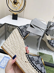 Fortok Gucci Marmont Wedges GG Canvas Black n White - 4