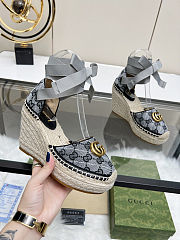 Fortok Gucci Marmont Wedges GG Canvas Black n White - 2