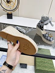 Fortok Gucci Marmont Wedges GG Canvas Black n White - 3