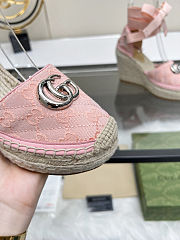 Fortok Gucci Marmont Wedges GG Canvas Pink - 2