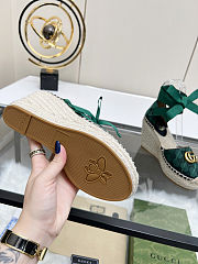 Fortok Gucci Marmont Wedges GG Canvas Green - 5