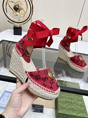 Fortok Gucci Marmont Wedges GG Canvas Red - 4