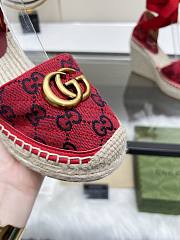 Fortok Gucci Marmont Wedges GG Canvas Red - 3