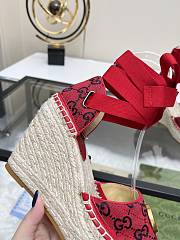 Fortok Gucci Marmont Wedges GG Canvas Red - 2