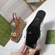 Fortok Gucci Marmont Wedges GG Canvas Slingback Sandals Brown 8cm - 6