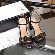 Fortok Gucci Marmont Slingback High Heels 8cm Black - 1