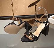 Fortok Gucci Marmont Slingback High Heels 8cm Black - 6