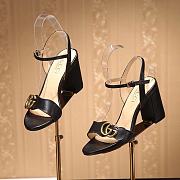 Fortok Gucci Marmont Slingback High Heels 8cm Black - 5