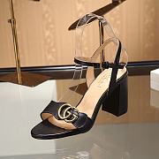 Fortok Gucci Marmont Slingback High Heels 8cm Black - 3