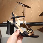 Fortok Gucci Marmont Slingback High Heels 8cm Black - 2