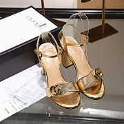 Fortok Gucci Marmont Slingback High Heels 8cm Gold - 1