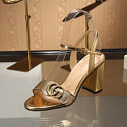 Fortok Gucci Marmont Slingback High Heels 8cm Gold - 4