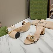 Fortok Gucci Marmont Slingback High Heels 5cm Beige - 2
