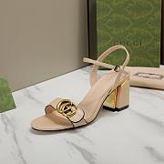 Fortok Gucci Marmont Slingback High Heels 5cm Beige - 4