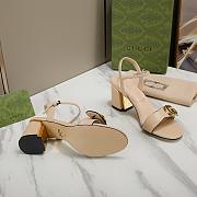 Fortok Gucci Marmont Slingback High Heels 5cm Beige - 6