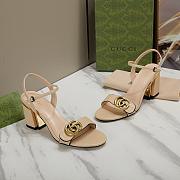Fortok Gucci Marmont Slingback High Heels 5cm Beige - 5