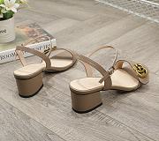 Fortok Gucci Marmont Slingback High Heels 5cm Ebony - 6