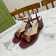 Fortok Gucci Marmont Slingback High Heels 5cm Rouge - 1
