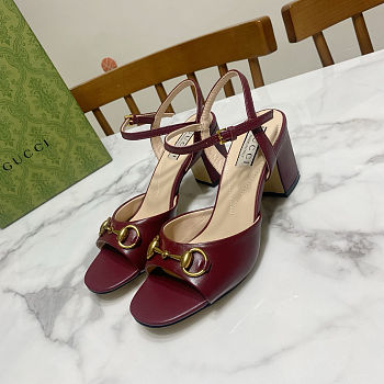 Fortok Gucci Marmont Slingback High Heels 5cm Rouge